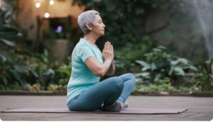 Woman practicing yoga