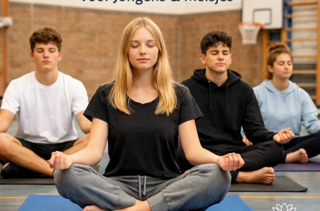 Yoga aan tieners op de middelbare school