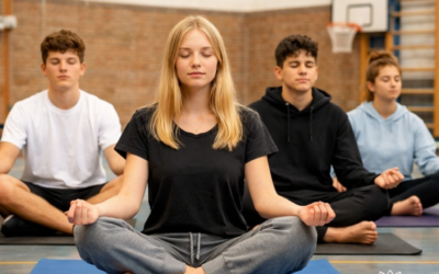 Yoga aan tieners op de middelbare school
